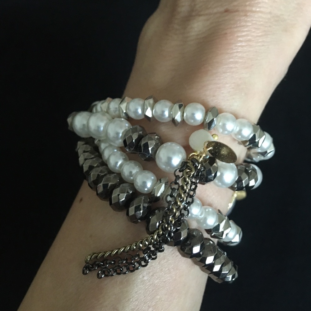 Beaded Layered Tassel Fashion Jewelry Stretch Bracelet